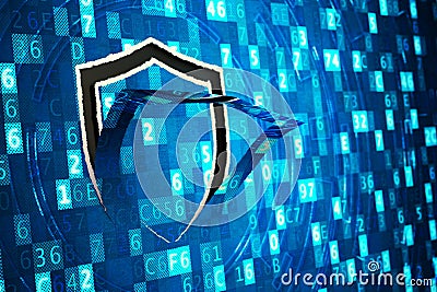 Information security, computer data protection, network firewall and hacking concept Stock Photo