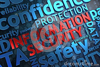 Information Security. Wordcloud Concept. Stock Photo