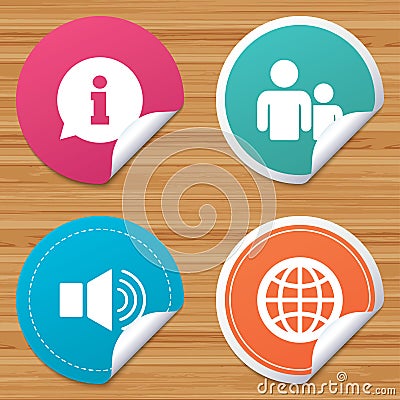 Information sign and group. Communication icons. Vector Illustration