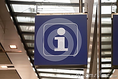 Information signs at the station - information bureau Stock Photo