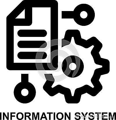 information system, development, data engineering, data processing, data management, data outline icon Vector Illustration