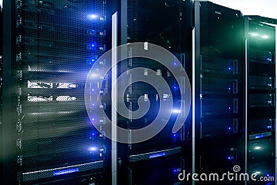Information Technology Computer Network, internet telecommunication technology, big data storage, cloud computing computer service Stock Photo