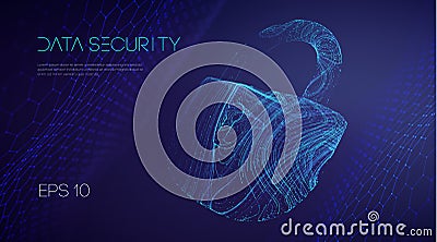 Information technology cyber security. IT teamwork cloud email data protection. Vector illustration. Network security Vector Illustration