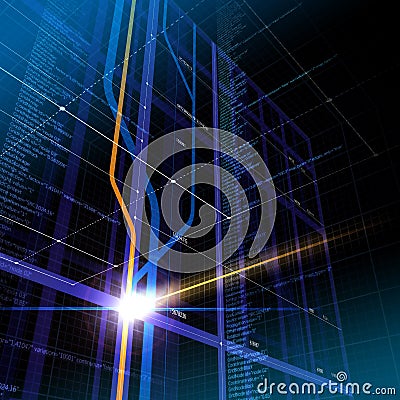 Information Technology / Cyberspace Abstract Stock Photo