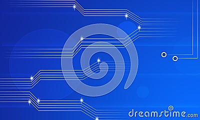 Business Abstract Blue Background Futuristic Information Technology Electronics Data flow Circuit Abstract Background on Blue Stock Photo