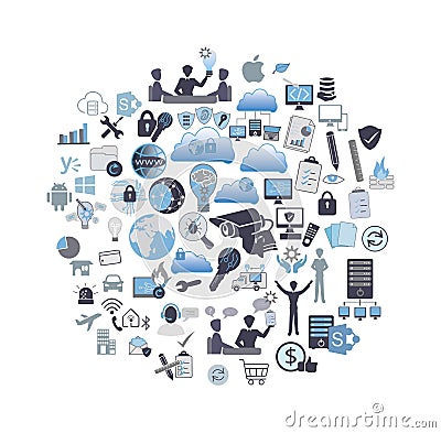 Information Technology related icon set Stock Photo