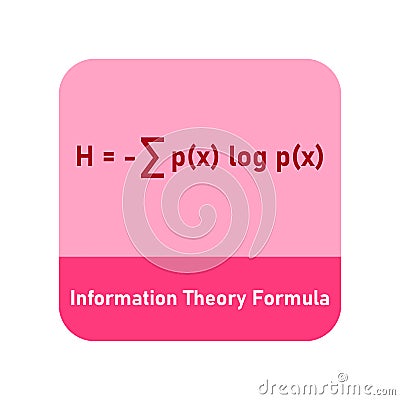 Information theory formula. Shannon entropy. Vector Illustration