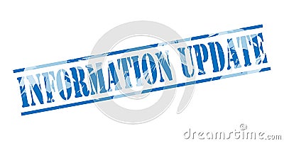 Information update blue stamp Stock Photo