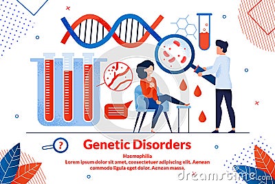 Informational Poster Geneticist Disorders Flat. Vector Illustration