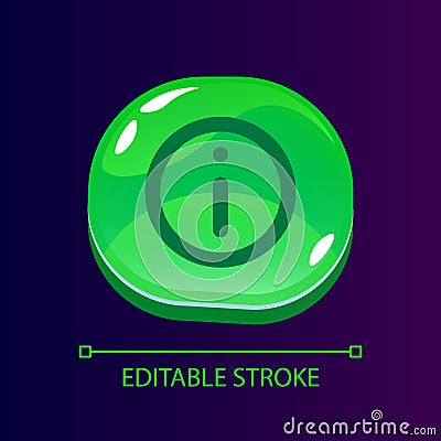 Informational service glossy ui button with linear icon Vector Illustration