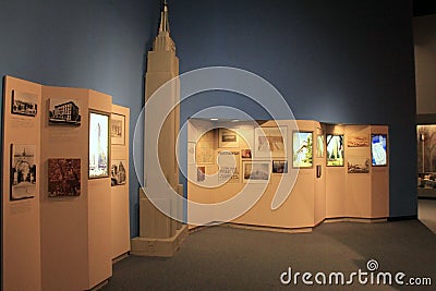 Informative exhibit covering history in New York`s architecture, The State Museum, Albany, New York, 2016 Editorial Stock Photo