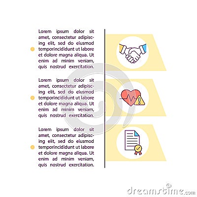 Informed consent concept line icons with text Vector Illustration