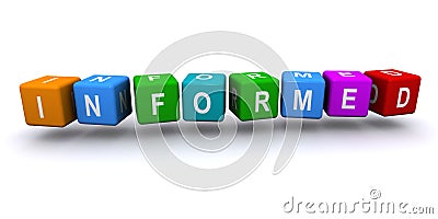 Informed word block on white Stock Photo