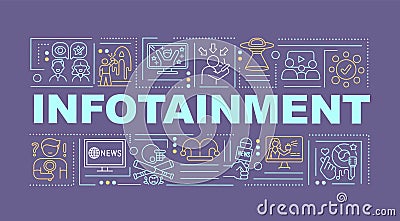 Infotainment in media word concepts banner Cartoon Illustration