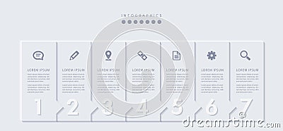 Vector elegant simple refined style infographic design UI template labels and icons Vector Illustration