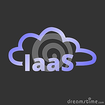 Infractructure as a service. IaaS technology icon, logo. Packaged software, decentralized application, cloud computing Vector Illustration