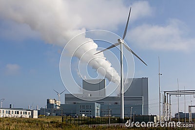 Infrared photo of plant and windmill in Groningen Editorial Stock Photo