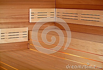 Infrared sauna cabin Stock Photo