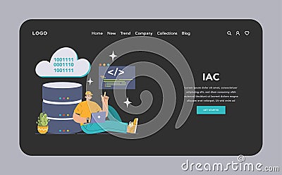 Infrastructure as Code concept. Flat Vector Illustration