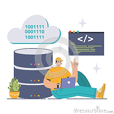 Infrastructure as Code concept. Flat Vector Illustration