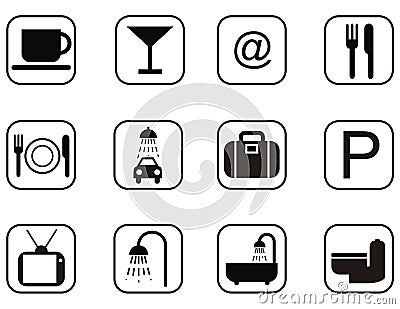 Infrastructure icon set Stock Photo