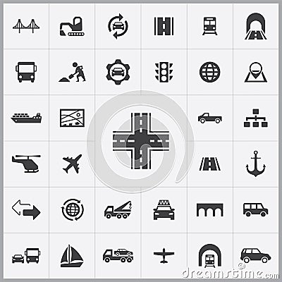 Infrastructure icons universal set Vector Illustration
