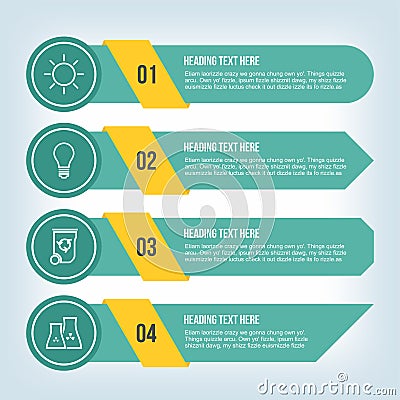 Infrastructure infographic in teal and yellow Vector Illustration