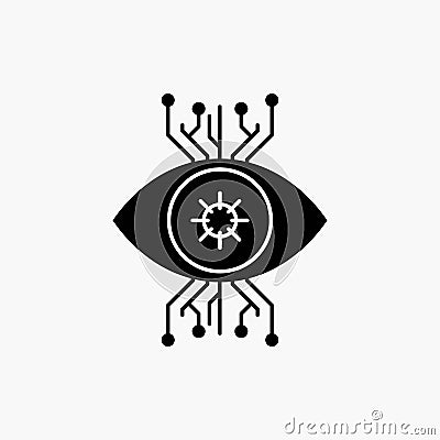 Infrastructure, monitoring, surveillance, vision, eye Glyph Icon. Vector isolated illustration Vector Illustration