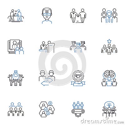 IT Infrastructure line icons collection. Nerking, Security, Servers, Storage, Virtualization, Cloud, Backup vector and Vector Illustration