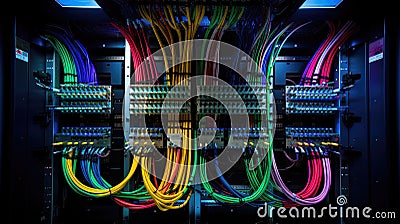 infrastructure structured cabling network Cartoon Illustration