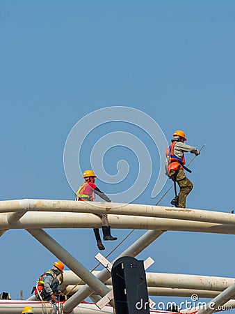 infrastructure workers Editorial Stock Photo