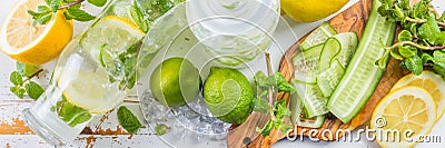 Infused lemon and cucumber water Stock Photo