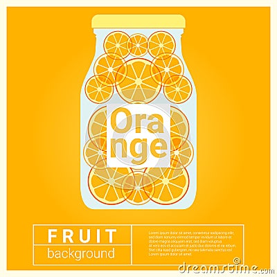 Infused water fruit recipe with orange Vector Illustration