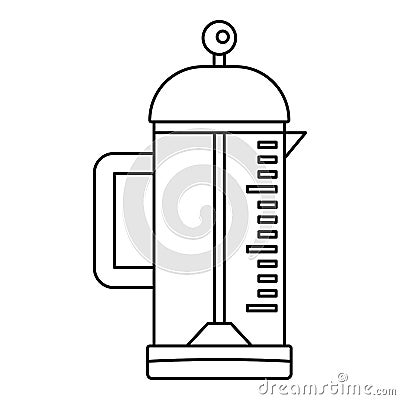 Infusion coffee pot icon, outline style Vector Illustration