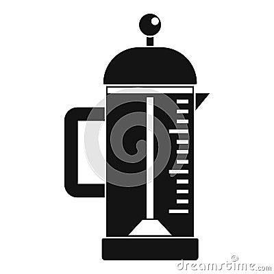 Infusion coffee pot icon, simple style Vector Illustration