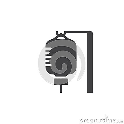 Infusion drip icon vector, filled flat sign, solid pictogram isolated on white. Vector Illustration