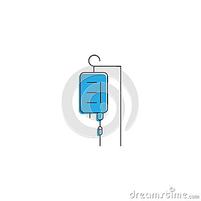 Infusion drip vector icon symbol medical isolated on white background Vector Illustration