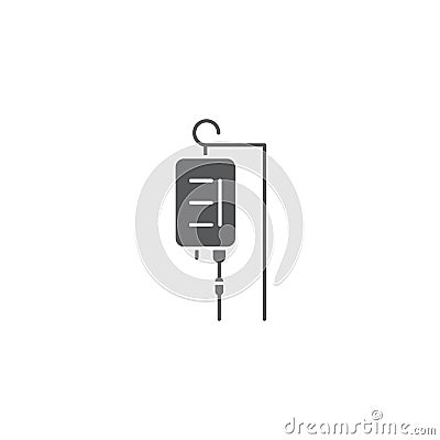 Infusion drip vector icon symbol medical isolated on white background Vector Illustration