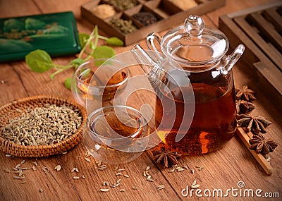 Infusion of fennel seeds Stock Photo