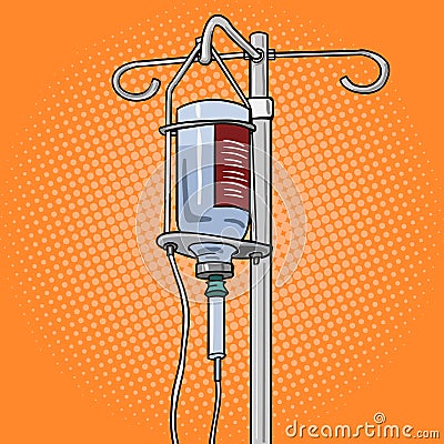 Infusion therapy system pop art style vector Vector Illustration