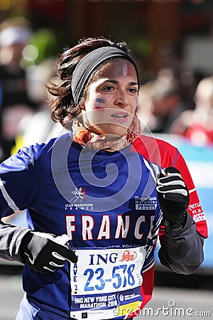 ING New York City Marathon, Runner form France Editorial Stock Photo