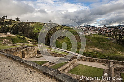 Ingapirca, Inca wall and town, Ecuador Stock Photo