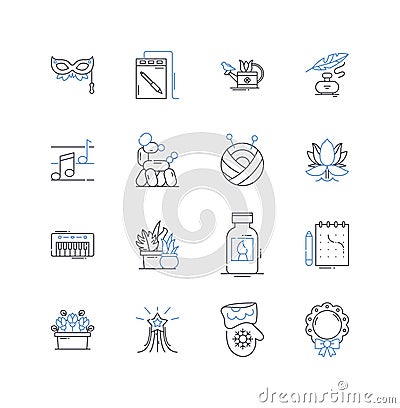 Ingenious system line icons collection. Inventive, Innovative, Creative, Resourceful, Ingenious, Unconventional Vector Illustration