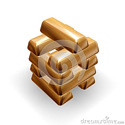 Ingots of gold Stock Photo