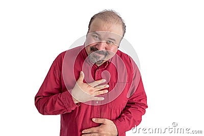 Ingratiating man showing his gratitude Stock Photo