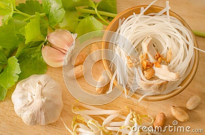 Ingredient for cooking Thai noodle Stock Photo