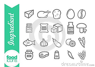 Ingredient line icons Stock Photo