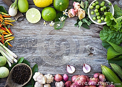 Ingredient spices on grain wood Stock Photo