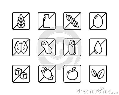 Ingredient warning labels Vector Illustration