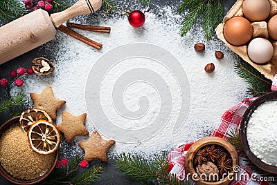 Ingredients for cooking christmas baking. Stock Photo